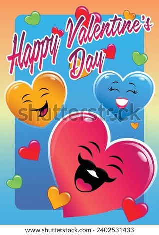 Vector illustration of Valentine's day love hearts