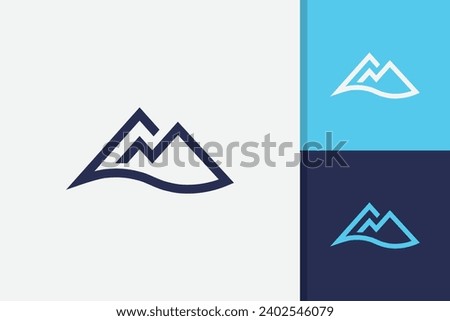  minimalist mountain logo design icon vector template