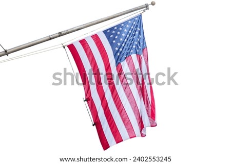 American flag isolated on white transparent, US America sign symbol