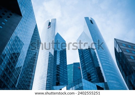 Office Building tower in Financial District La Defense Paris Royalty-Free Stock Photo #2402555251