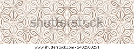 Islamic traditional pattern. Arabic design, 3d geometric ornament, seamless repeat pattern,  style. Blue and Beige mosaic tile, abstract background. Vector illustration