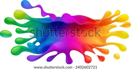 A rainbow color or colorful paint splash splat splatter design 