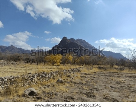 Autumn picture of dry agricultural land in Davaran village