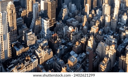 An aerial shot of the city of New York in the United States