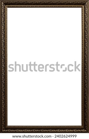 Isolated Photo Frame, Wooden Antique Photo Frame with blank mockup space