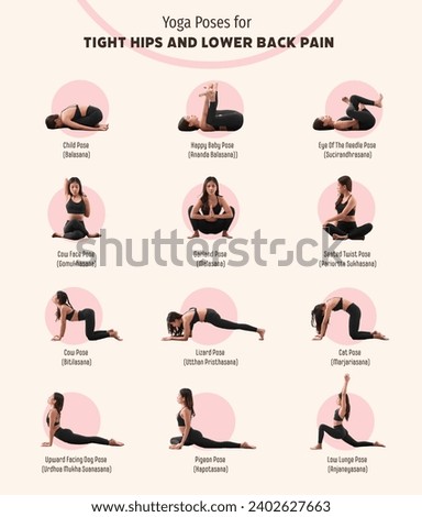 Yoga Poses for tight hips and lower back pain.