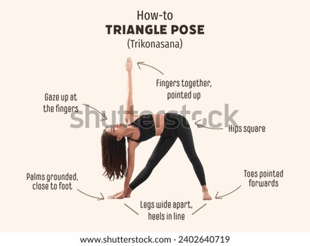 Triangle Pose is a standing yoga pose that opens the chest and shoulders, as well as providing a deep stretch for the hamstrings, groins and hips.