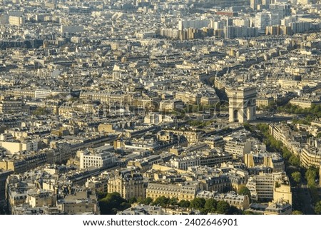 The arc de triomphe shot from the Eifeltower Royalty-Free Stock Photo #2402646901