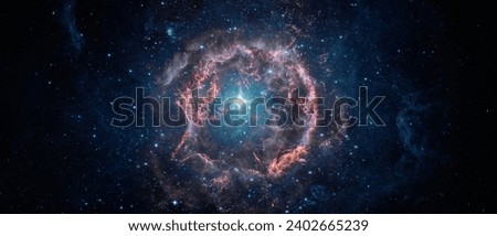 Galaxy, star in the space. Collage on space, science and education items.  Royalty-Free Stock Photo #2402665239