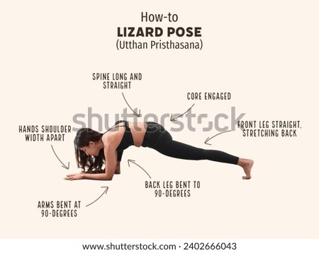 Lizard Pose (Utthan Pristhasana) is an intermediate level yoga pose to open hips and stretch hamstrings.
