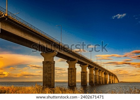 The bridge from the mainland of Sweden to the island, Oland Royalty-Free Stock Photo #2402671471