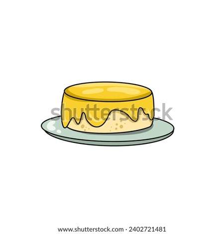 cheese cake illustration on white background