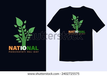 Rashtriya Panchayati Raj Diwas Translate: National Gram Panchayati Raj day in India, 24th April Vector t shirt design Royalty-Free Stock Photo #2402725575