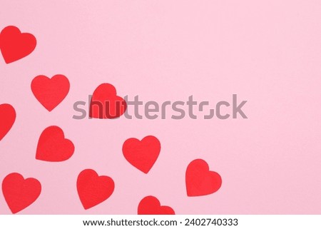 Red hearts on a colored background
