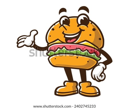Burger cartoon mascot illustration character vector clip art