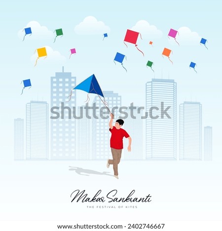 Happy Makar Sankranti Creative Social Media Post, Web Banner, Greeting, Print Royalty-Free Stock Photo #2402746667