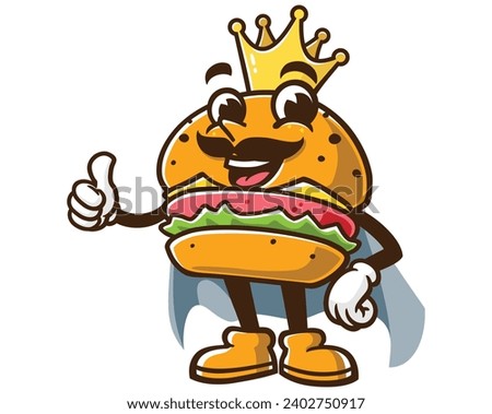 Burger King cartoon mascot illustration character vector clip art