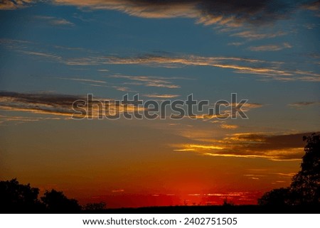 Wonderful colorful idyllic surreal sky at dawn
