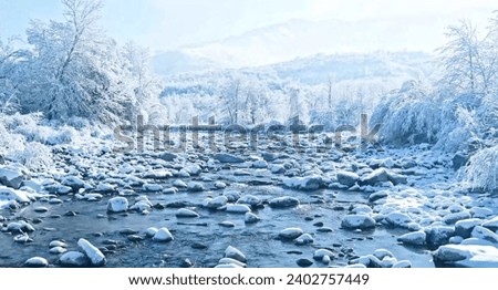 This picture contains beautiful scenes in a winter atmosphere