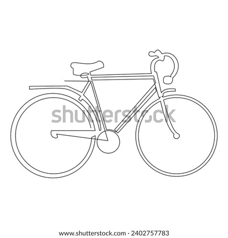 Bicycle single line continuous  outline vector art drawing and simple one line minimalist design
