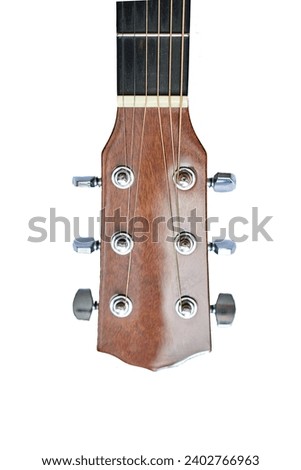 The neck of a six-string guitar, transparent background