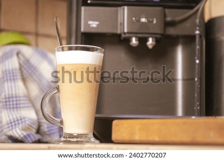 Late coffee next to the home coffee machine