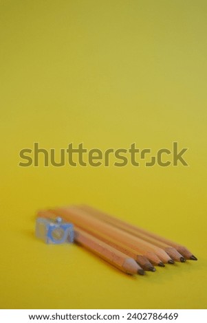 pencils for education at yellow background