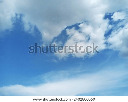 Bright and Clear Blue Sky Background During the Day, Cloudy Weather in Summer with Many Clouds