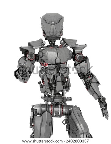 robot soldier is talking to you, 3d illustration
