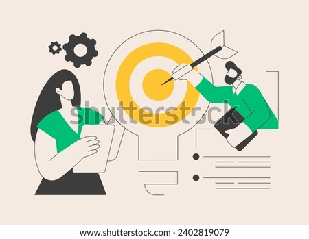 Goals abstract concept vector illustration. Business growth, strategic long-term planning, smart goals and objectives, setting mission, having purpose, future achievement abstract metaphor. Royalty-Free Stock Photo #2402819079