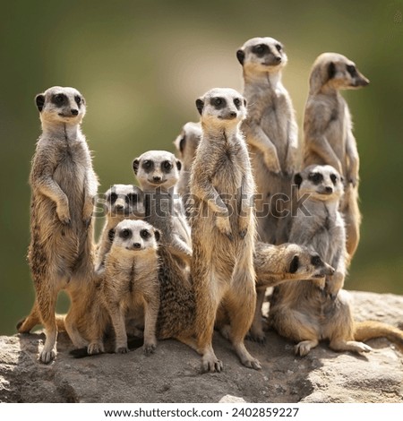 group of meerkat in forest