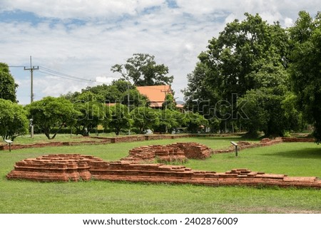 An old ruined of Chan Palace the residence of the Ayutthaya Royal family in the 15th Century and being the birth place of King Naresuan located in Phitsanulok province, Thailand.
