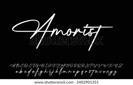 Signature Font Calligraphy Logotype Script Brush Font Type Font lettering handwritten Royalty-Free Stock Photo #2402901351