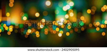 Abstract elegant dark green background with golden glowing effect. green and golden bokeh background. Holiday Abstract shiny green and gold bokeh and glitter for invitation.