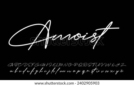A hand-drawn signature logo design template Royalty-Free Stock Photo #2402905903