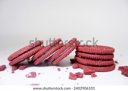 red velvet cookies white background