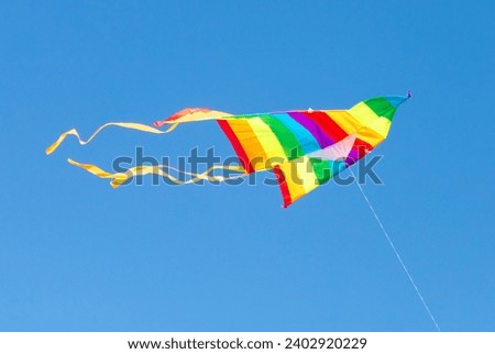 A kite in flight in the sky.