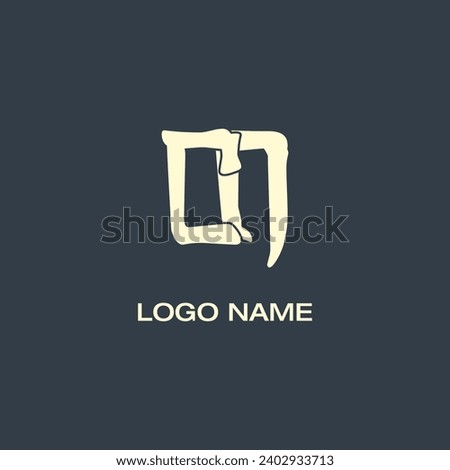 CN letter abstract monogram initial letter logo design
