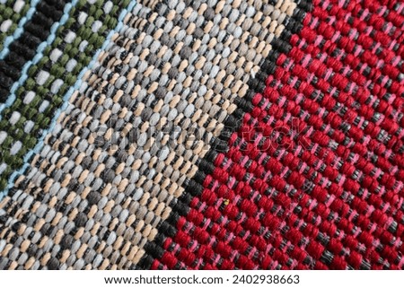 a photo of a mat with striking patterns and colors