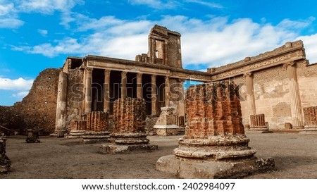 Ancient city, Pompeii with old ruins Royalty-Free Stock Photo #2402984097