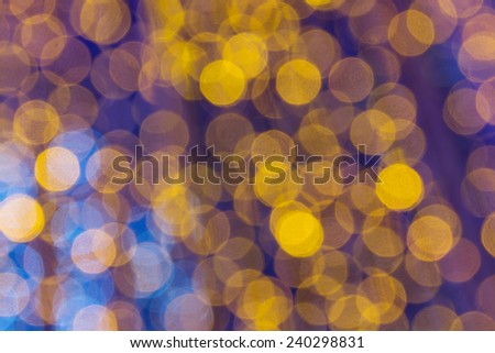 Night light Yellow bright bokeh background