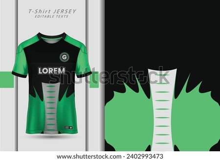 T-shirt mockup with abstract grunge sport jersey design for football, soccer, racing, esports, running, in green color