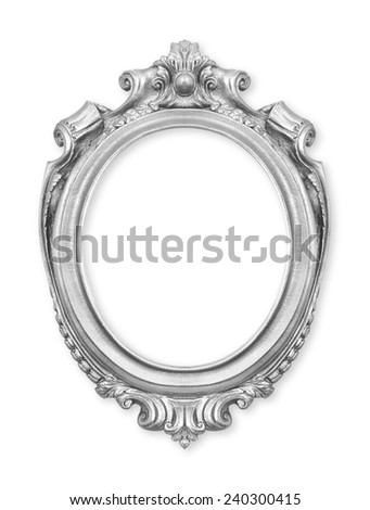 antique silver frame isolated on white background