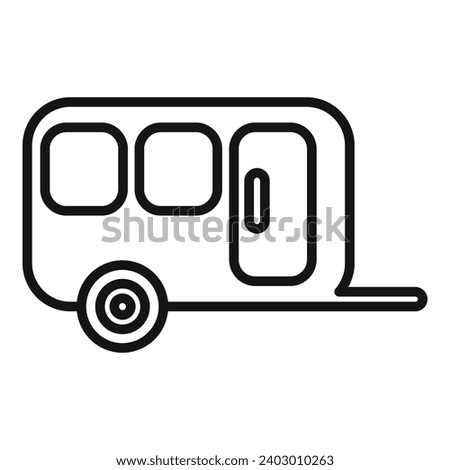 Campsite home trailer icon outline vector. Nature outdoor. Holiday vacation