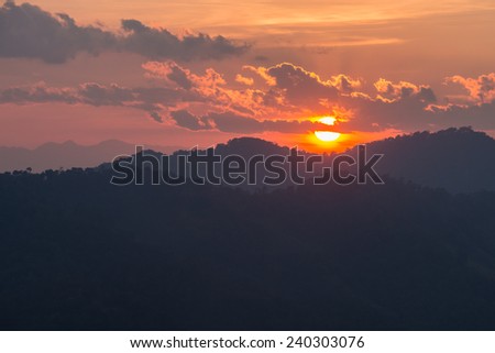 Sunsets in the valley, Doi Mae Salong, Chiang Mai, Thailand.