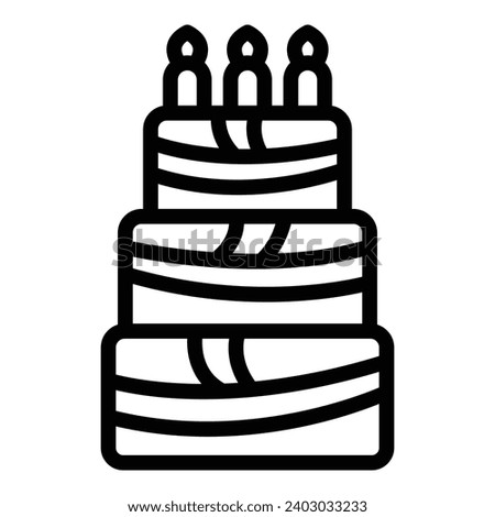 Wedding cake with candles icon outline vector. Celebration couple treat. Nuptial matrimonial dessert Royalty-Free Stock Photo #2403033233
