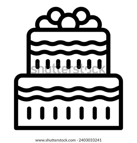 Bridal pastry dessert icon outline vector. Confectionery marriage cake. Nuptial couple ceremony Royalty-Free Stock Photo #2403033241