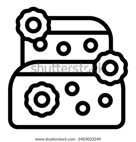 Marriage cake icon outline vector. Nuptial confectionery product. Couple ceremony dessert Royalty-Free Stock Photo #2403033249