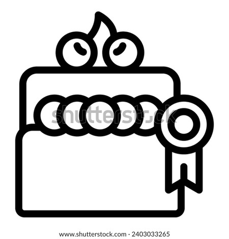 Wedding delicacy icon outline vector. Bridal sweet cake. Nuptial ceremony dessert Royalty-Free Stock Photo #2403033265