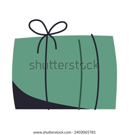 The gift is packed in fine craft paper. A stylish package greeting for the holidays.Gift wrapping tied with a string. Isolated birthday or anniversary box with wrapping paper. Sale, trading concept. 